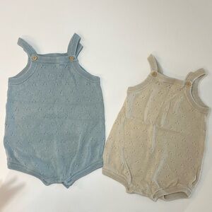 Puttysj's Closet Little Planet 24m One-Piece romper  (2 pieces) blue and beige